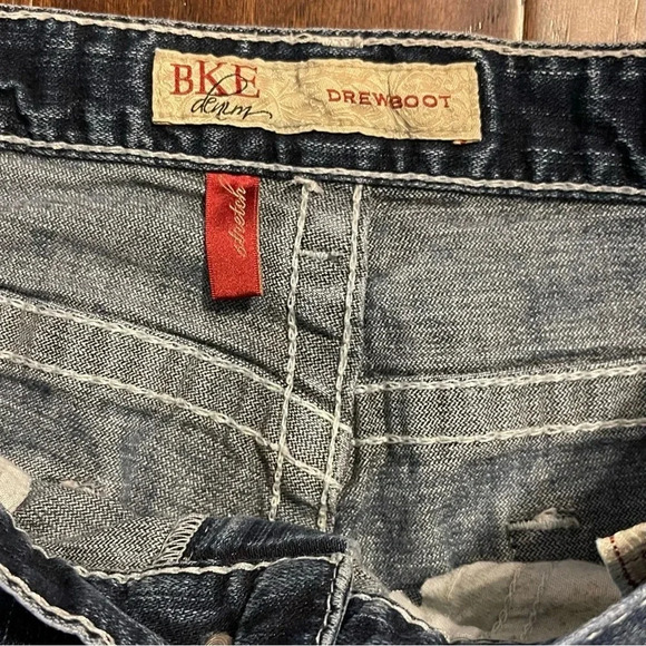 BKE Drew Boot Cut Thick Stitch Denim Blue Jeans - Picture 5 of 11